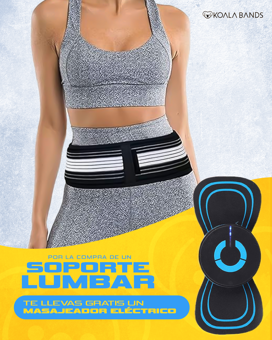 Koala Bands | Cinturón para el soporte lumbar + BONO Masajeador de electropulso